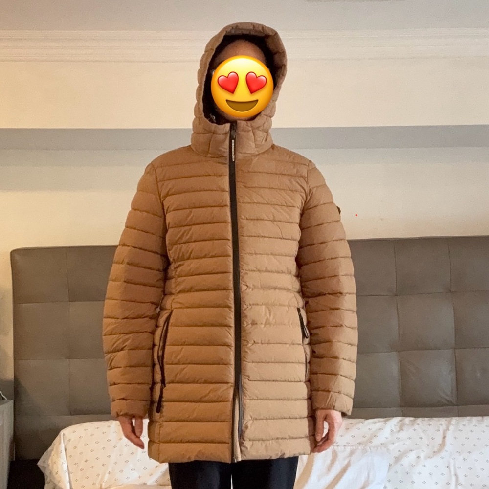 BCBGMAXAZRIA Tan Eco-Friendly Puffer Jacket